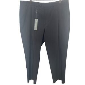Oscar De La Renta Wool Pinstripe Pants Trousers Black Office 42Wx30L NWT